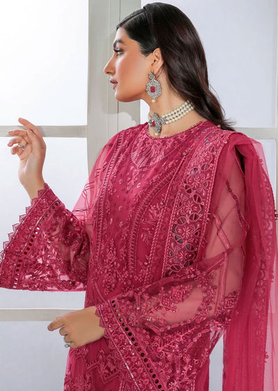 UF-181 - Readymade - Baroque Embroidered Net Suit 2024 - Memsaab Online