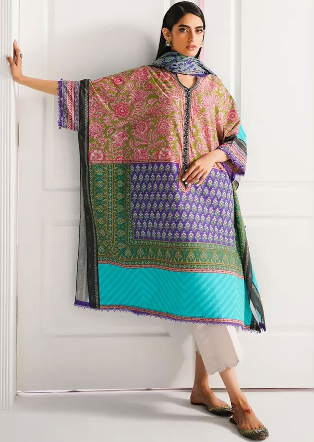 MZN-14-B - Unstitched - Mahay Summer Collection by Sana Safinaz 2023 - Memsaab Online