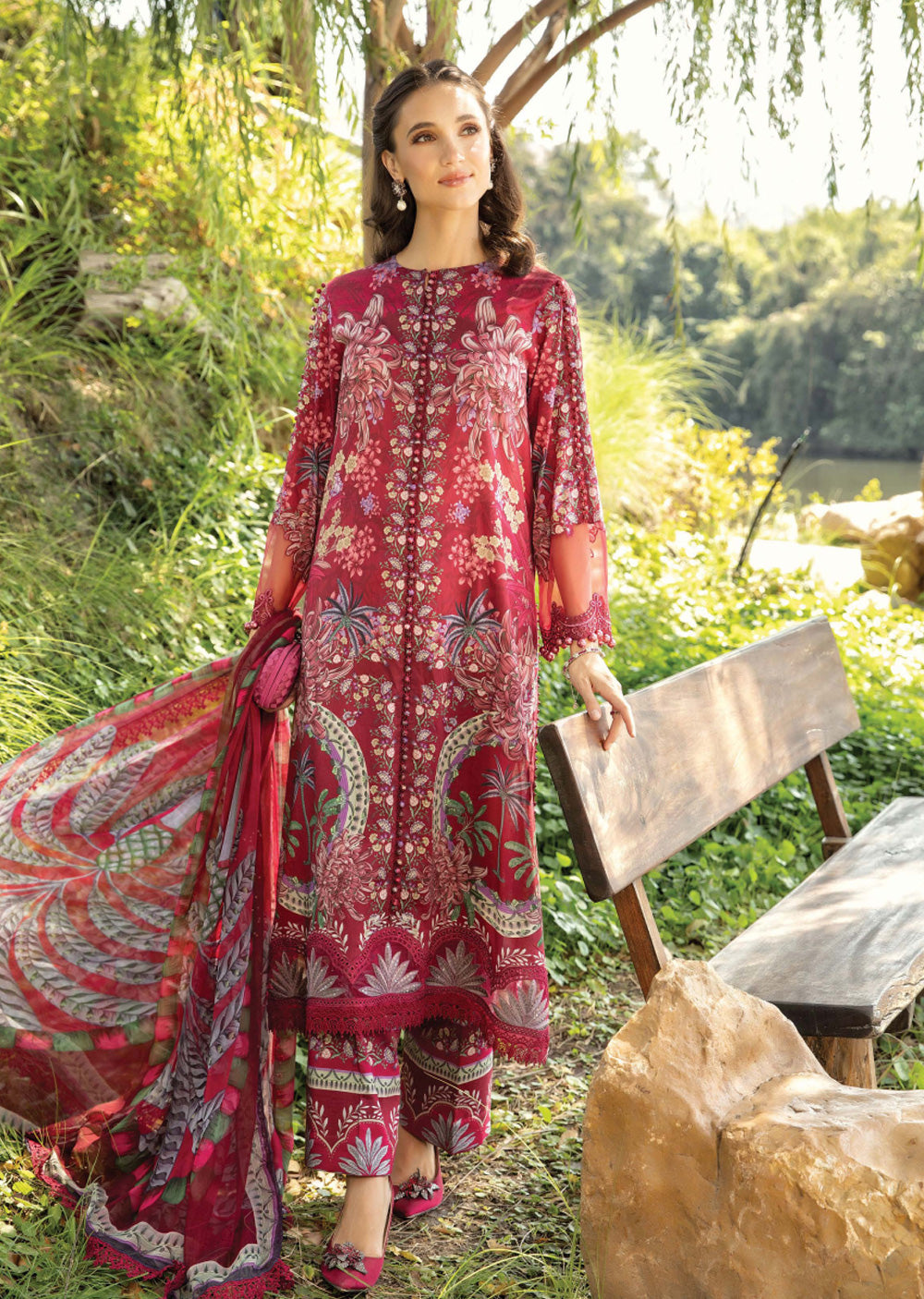 Block Maria Print MPLS-14-B - Maria B Mprints Spring Summer Printed Lawn Suit 2025 – Memsaab