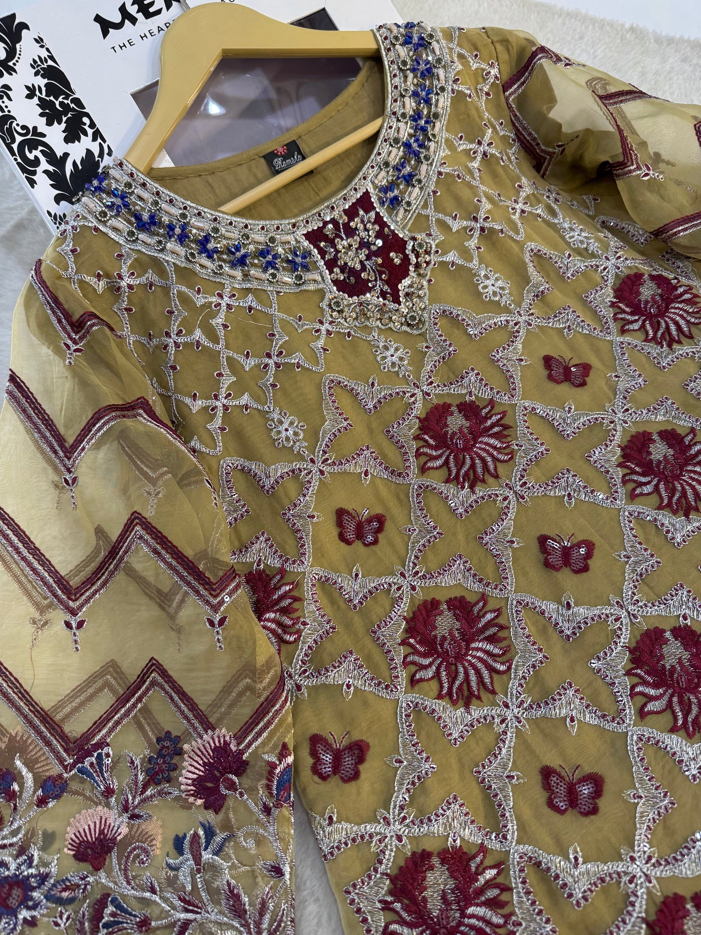D-9991 - Readymade - Ramsha Chiffon Outfit - Memsaab Online