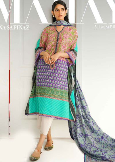 MZN-14-B - Unstitched - Mahay Summer Collection by Sana Safinaz 2023 - Memsaab Online