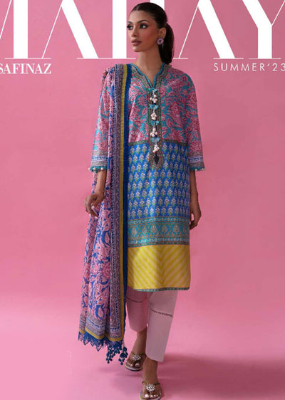 MZN-14-A - Unstitched - Mahay Summer Collection by Sana Safinaz 2023 - Memsaab Online