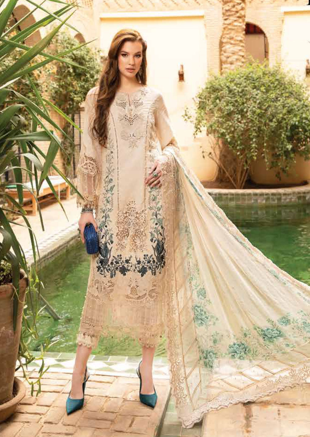 MSB-2414-B - Unstitched - Maria B Lawn Collection 2024 - Memsaab Online