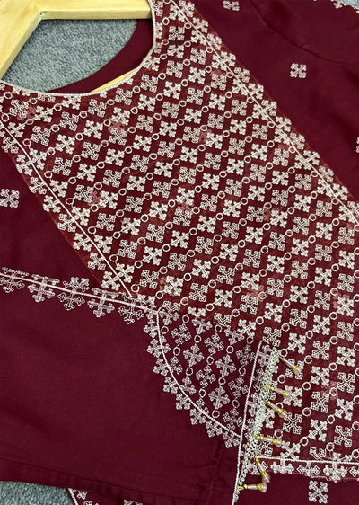 RGZ1517 Red Winter Linen Suit - Memsaab Online