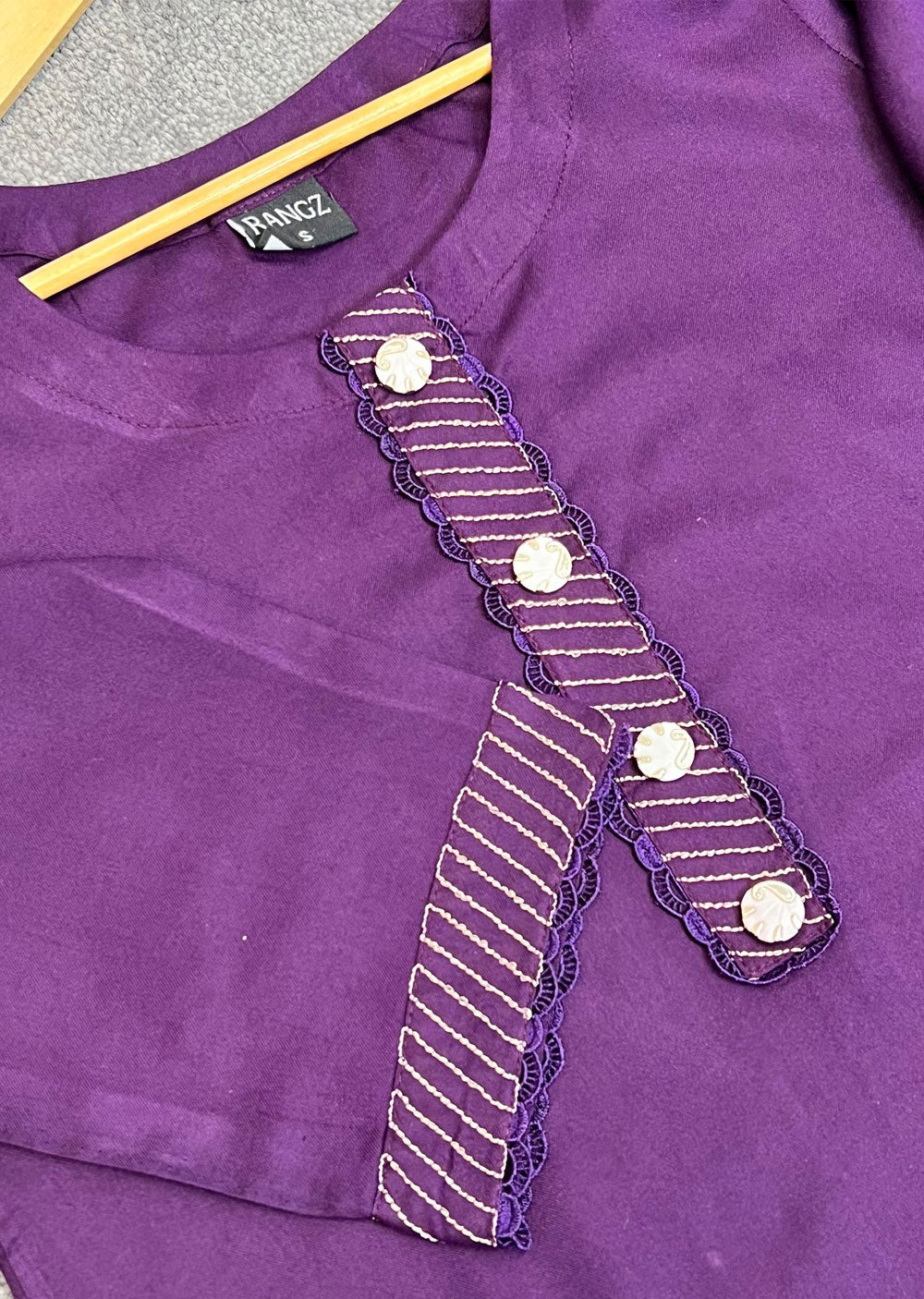 RGZ1518 Purple Winter Linen Suit - Memsaab Online