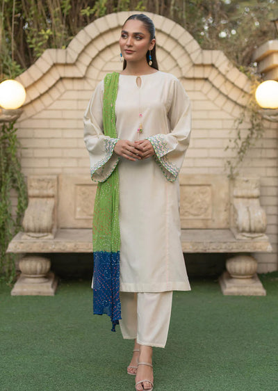 F-151- Offwhite - Readymade - Basics by Khuda Baksh Creations 2024 - Memsaab Online