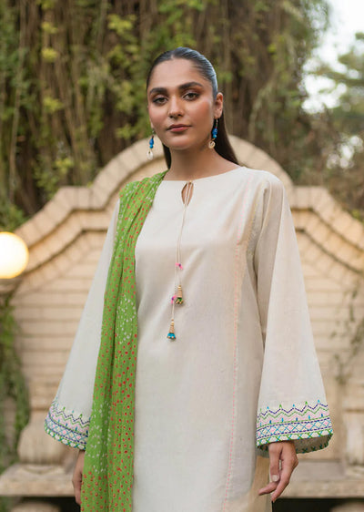 F-151- Offwhite - Readymade - Basics by Khuda Baksh Creations 2024 - Memsaab Online