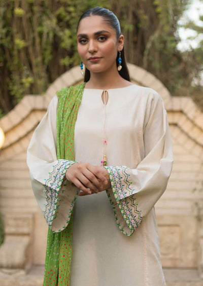 F-151- Offwhite - Readymade - Basics by Khuda Baksh Creations 2024 - Memsaab Online