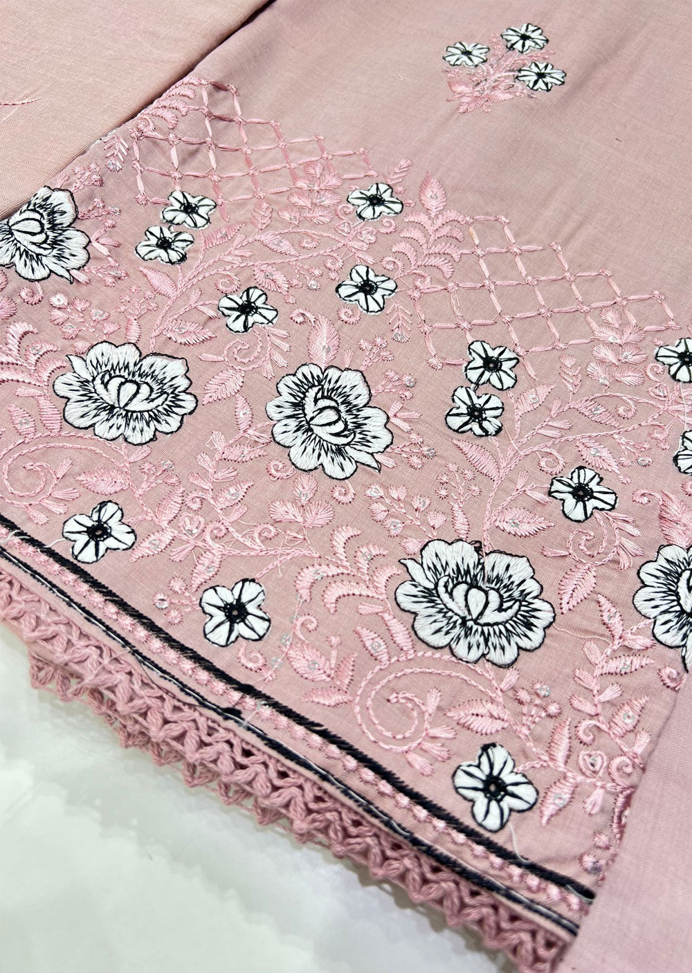 OP15202 Pink Unstitched Garima Cotton Suit - Memsaab Online