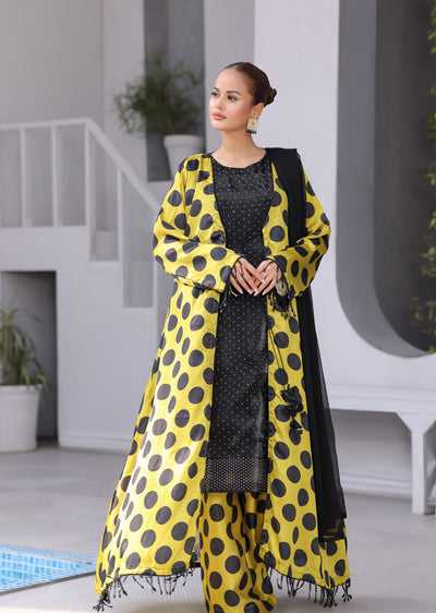 SMR3119- Black - Readymade Silk Suit 2025 - Memsaab Online