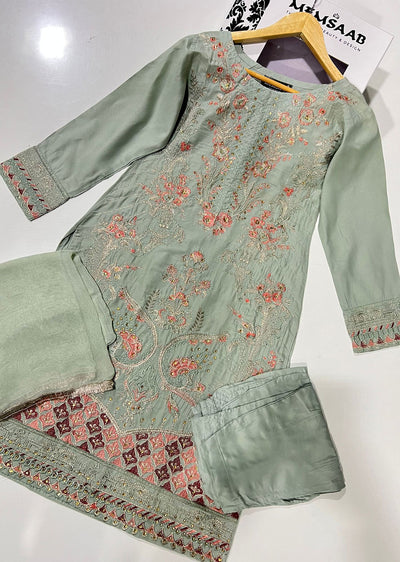 HK159 Pahar - Readymade Mint Linen Suit - Memsaab Online