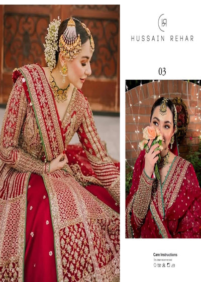 HUSSAIN03- Unstitched organza Inspired Outfit - Memsaab Online