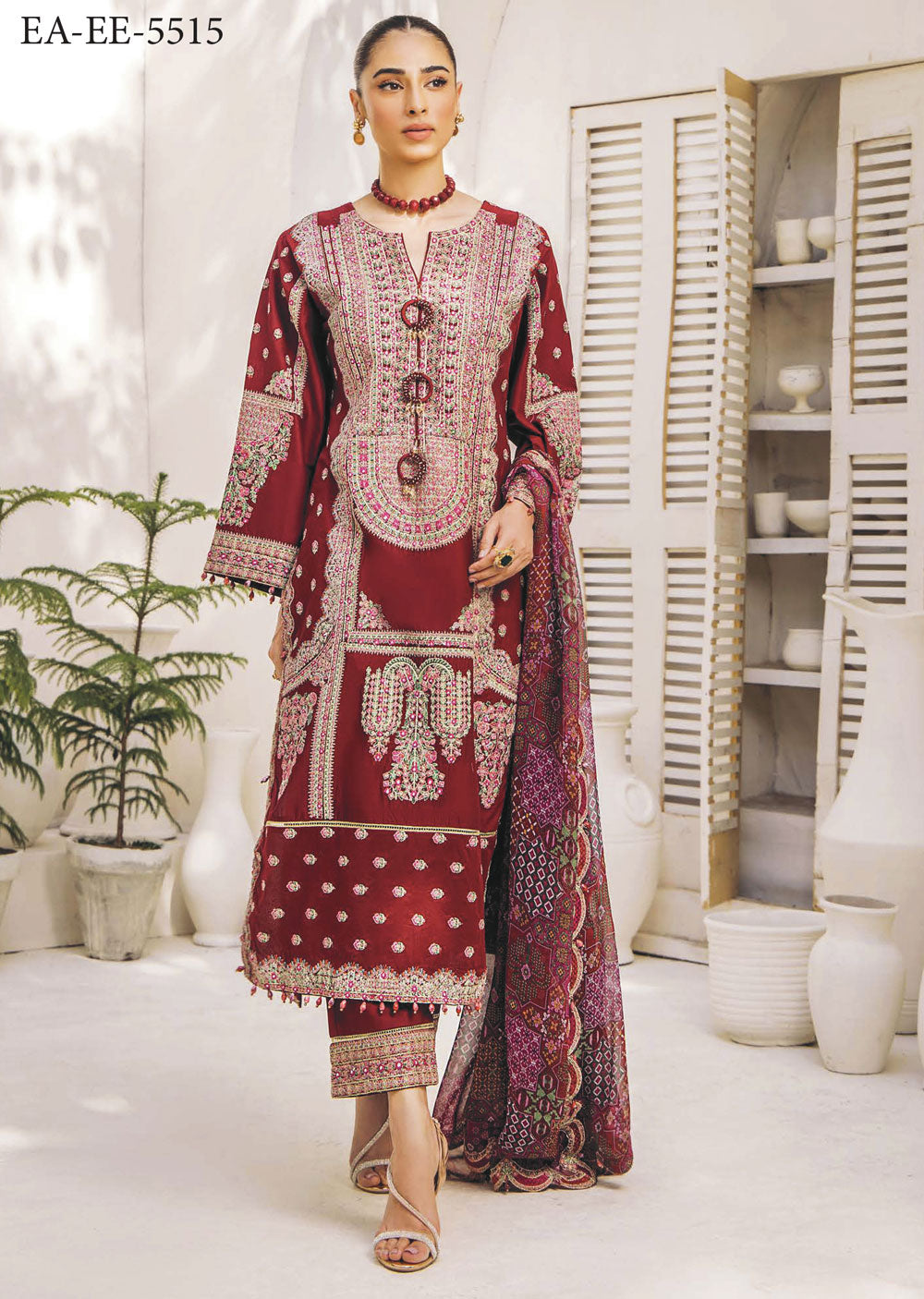 EA-EE-5515 - Unstitched - Eshaisha Eid Edit Lawn Collection 2024 - Memsaab Online