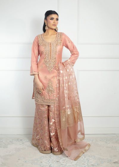 SRB9915 - Anchal Dusky Pink Sehrish.B Designer - Memsaab Online