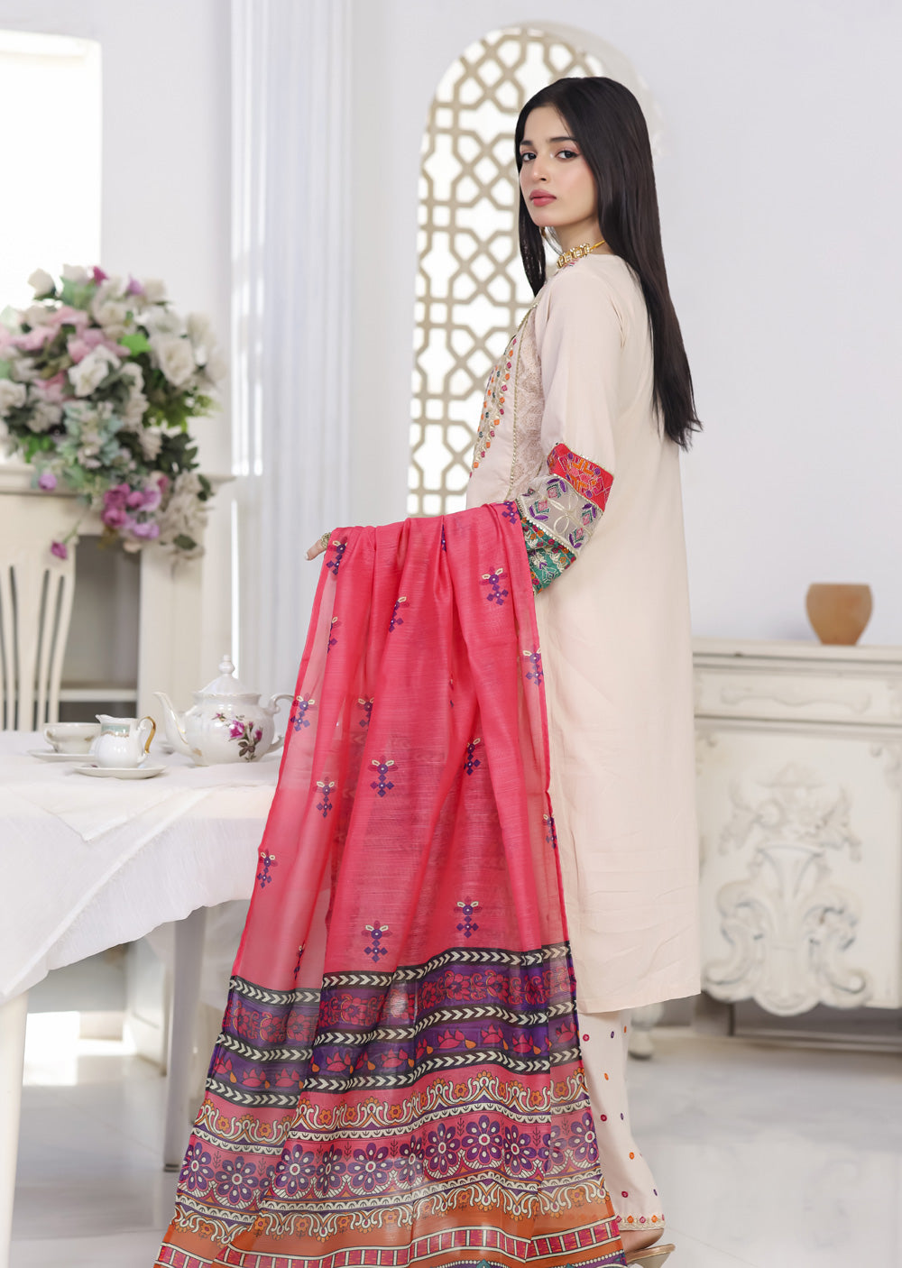 ATR-1157- Readymade Sehrish B Lux Cotton - Memsaab Online