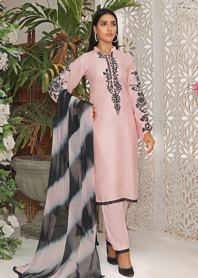 HK212 Lameez Readymade Pink Linen Suit - Memsaab Online