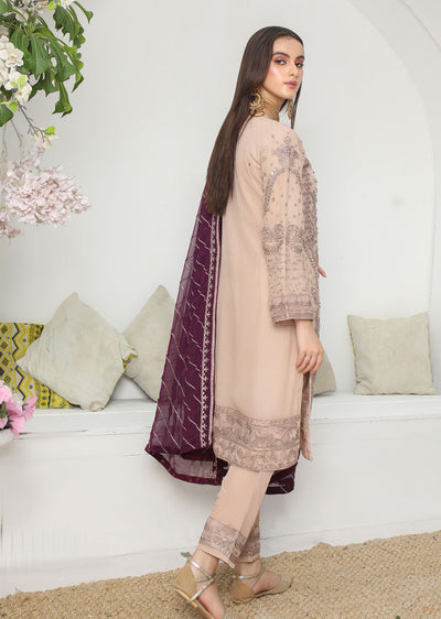 PS0791 Readymade Peach Chiffon Suit - Memsaab Online