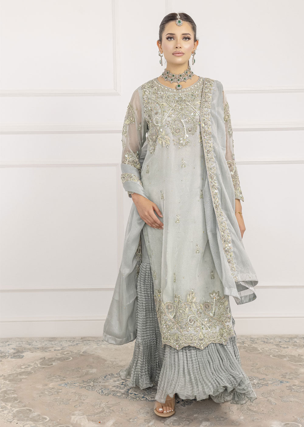 SRB1212 - Saboor - Grey Sehrish.B Designer - Memsaab Online