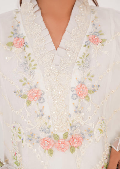 SAJN-05 - White - Readymade - Sajni Organza Net Collection 2025 - Memsaab Online