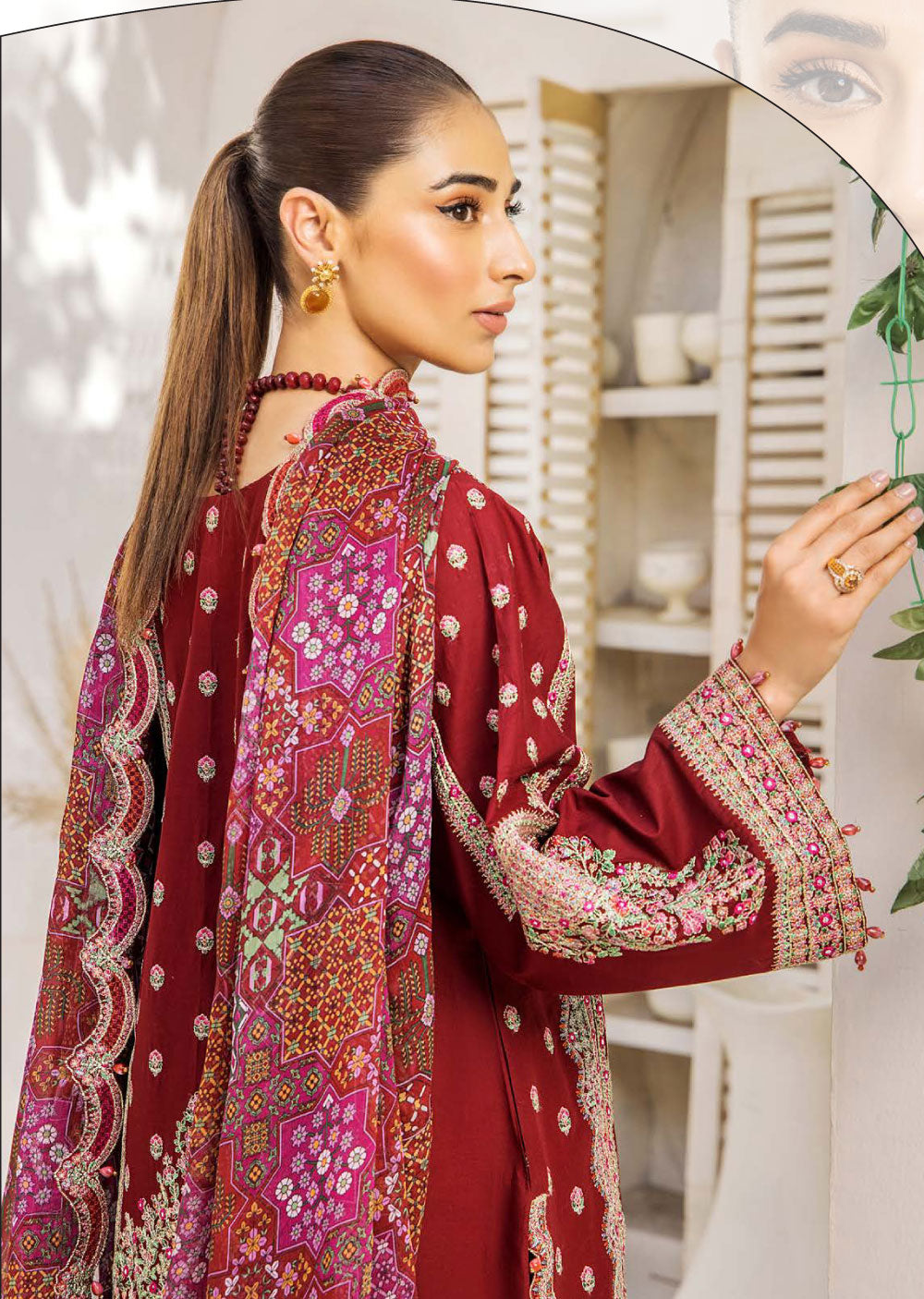 EA-EE-5515-R - Readymade - Embroidered Lawn Collection 2024 - Memsaab Online