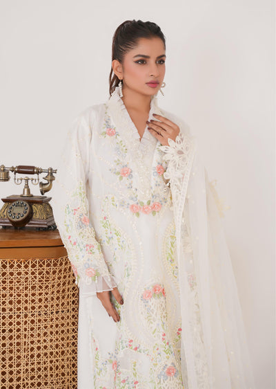SAJN-05 - White - Readymade - Sajni Organza Net Collection 2025 - Memsaab Online