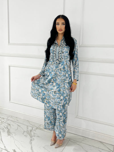 SMR3104- Readymade Silk 2 Piece Suit - Memsaab Online
