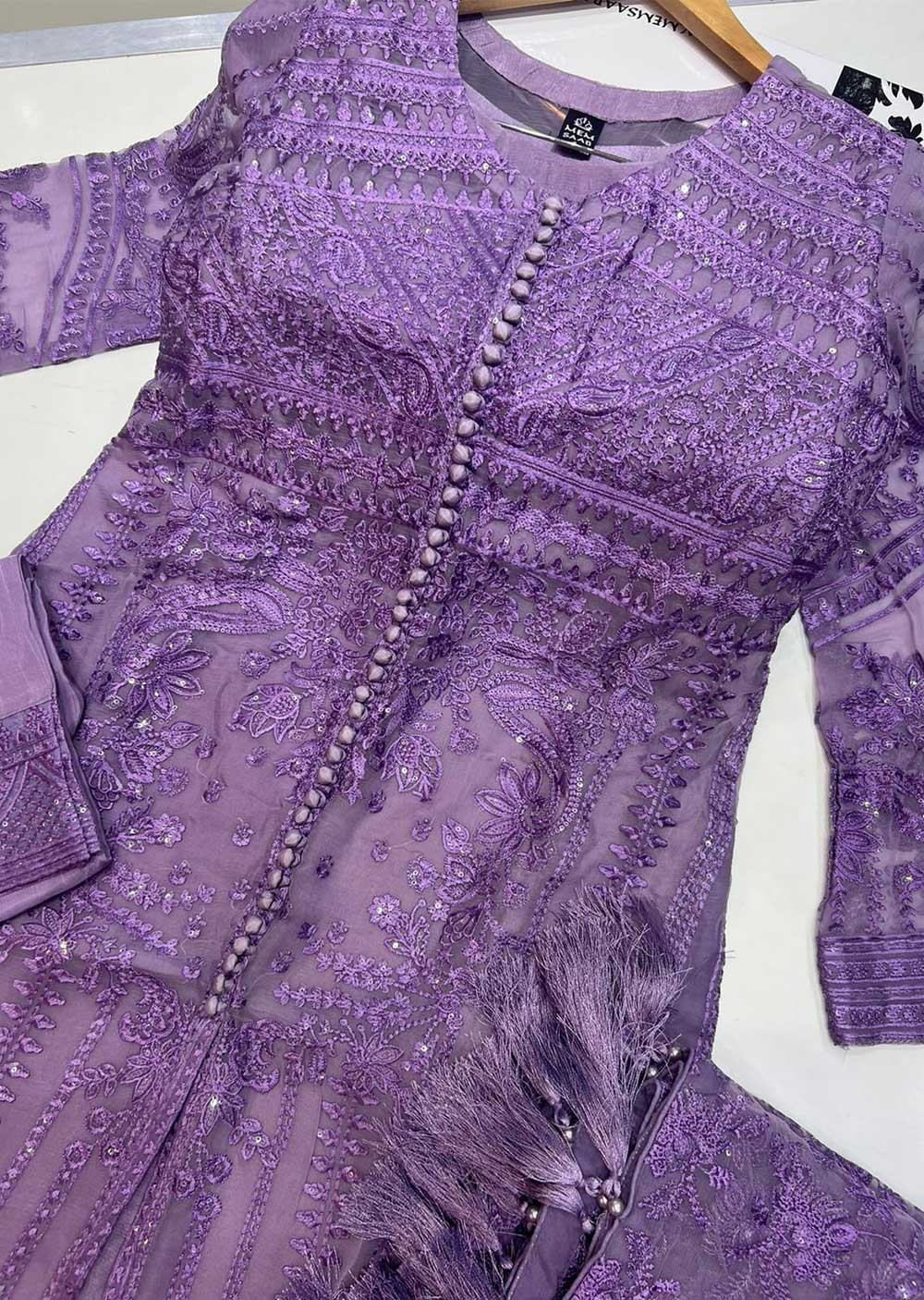 PS1664 Lilac Readymade Chiffon Suit - Memsaab Online