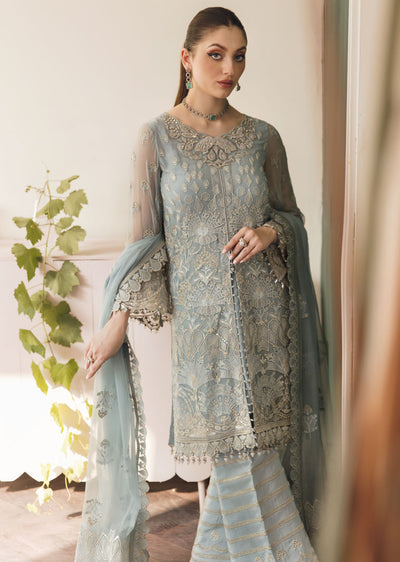 FE-503 - SERENE CERULE - Unstitched - Flossie Executive Collection Vol 5 2023 - Memsaab Online