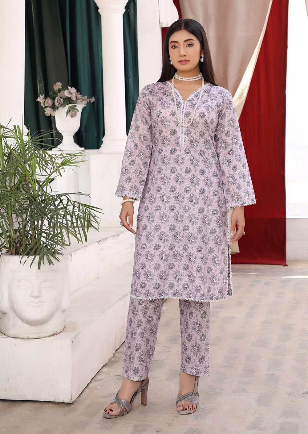 BUT-103 - Lilac - S.Prints Printed Lawn Co-ords - Memsaab Online