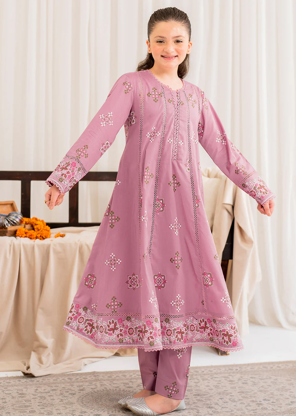 GULBAAHAR - Readymade Kids Suit by Garnet 2024 - Memsaab Online