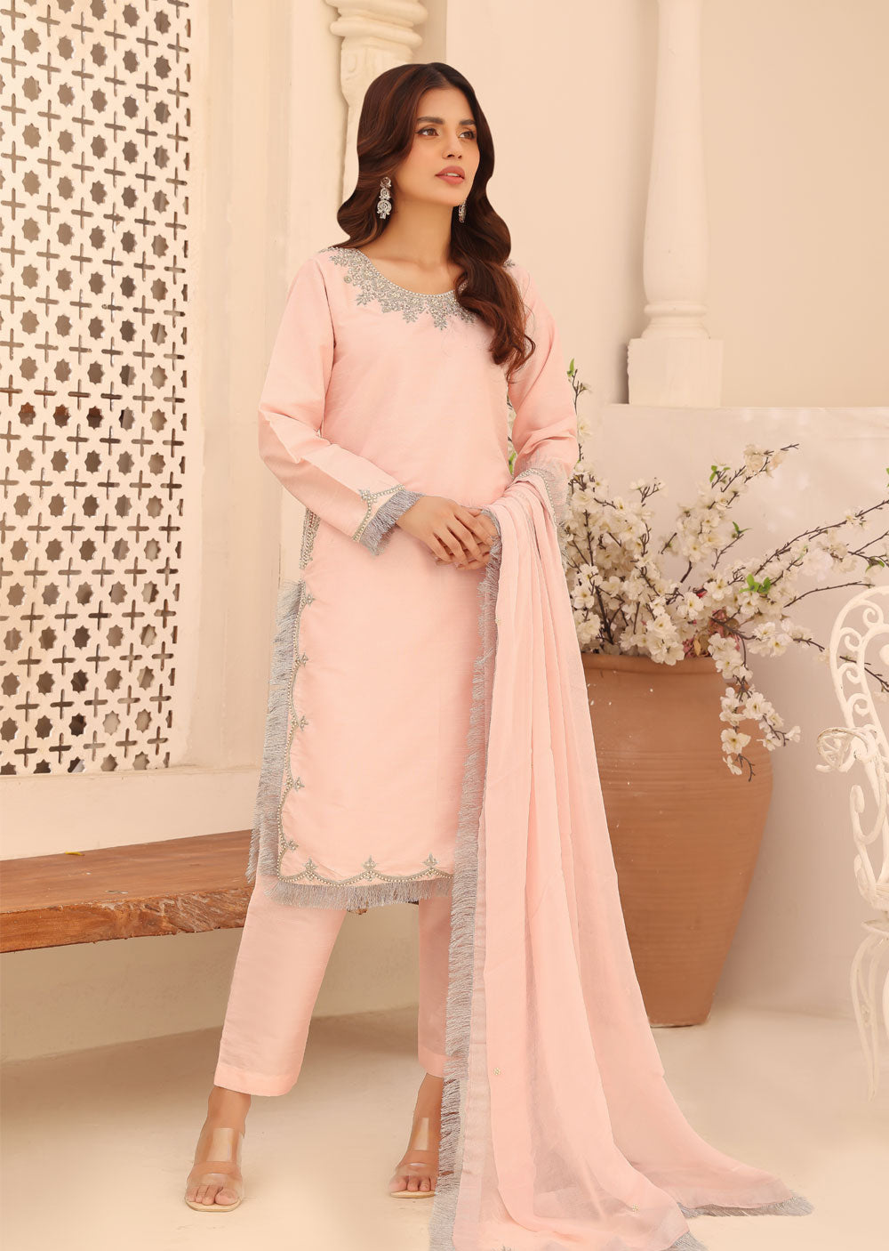 SRB110 - SADA BAHAR - Pink Sehrish.B Designer Outfit - Memsaab Online