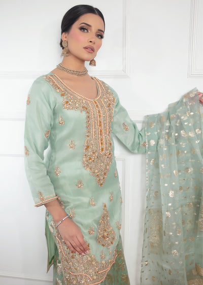 SRB9915 - Anchal Mint Sehrish.B Designer - Memsaab Online