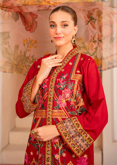 Crimson Passion - Readymade 3 Piece Garnet Suit - Memsaab Online