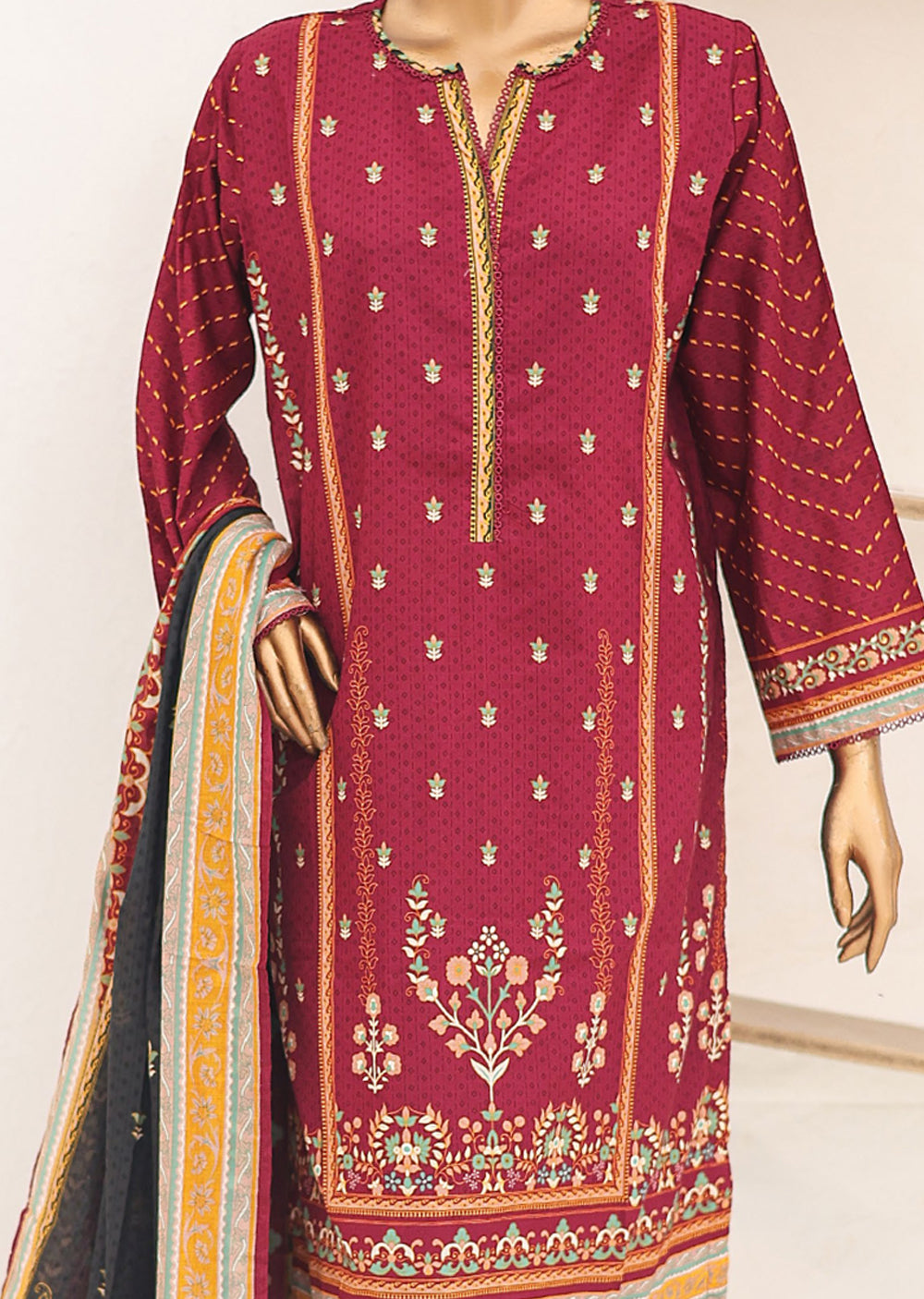 BNS-116 Bin Saeed Printed Cotton Lawn Suits 2024 - Memsaab Online