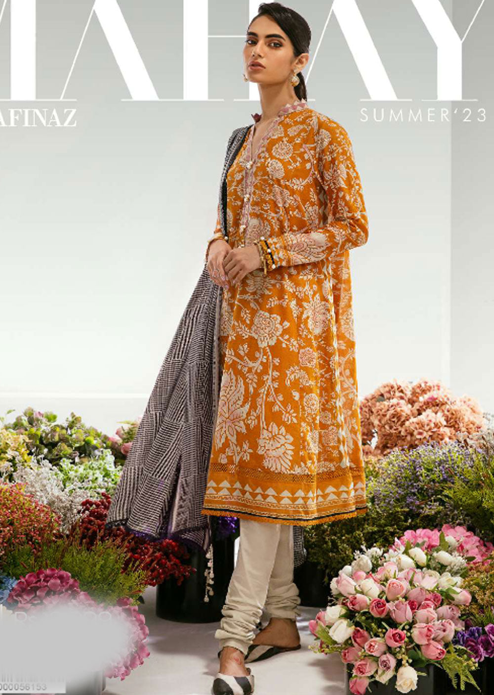 MZN-16-B - Unstitched - Mahay Summer Collection by Sana Safinaz 2023 - Memsaab Online