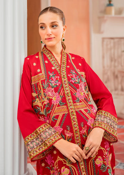 Crimson Passion - Readymade 3 Piece Garnet Suit - Memsaab Online