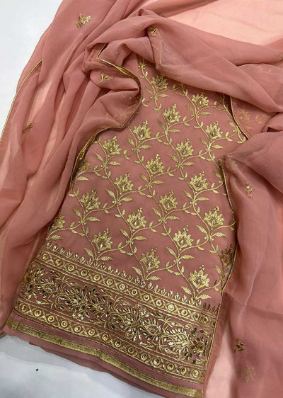 OP1702 Pink Unstitched Fancy Georgette Suit - Memsaab Online