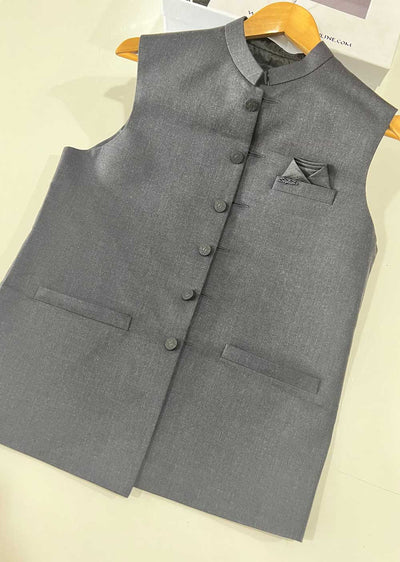W-1710 Mens Black Waist Coat - Memsaab Online
