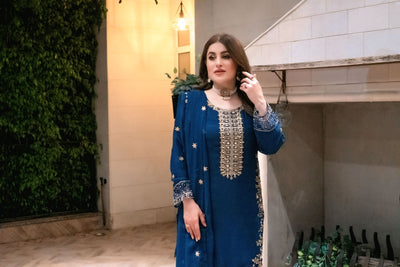 SLMPR-14 - Readymade - Chiffon Partywear Suit 2025 - Memsaab Online