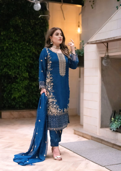 SLMPR-14 - Readymade - Chiffon Partywear Suit 2025 - Memsaab Online