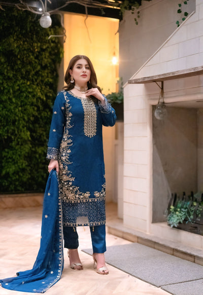 SLMPR-14 - Readymade - Chiffon Partywear Suit 2025 - Memsaab Online