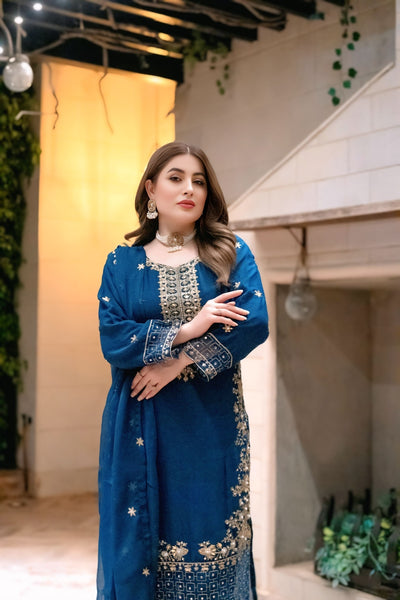 SLMPR-14 - Readymade - Chiffon Partywear Suit 2025 - Memsaab Online