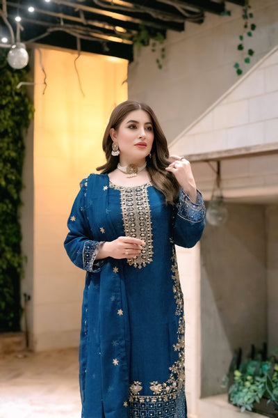 SLMPR-14 - Readymade - Chiffon Partywear Suit 2025 - Memsaab Online