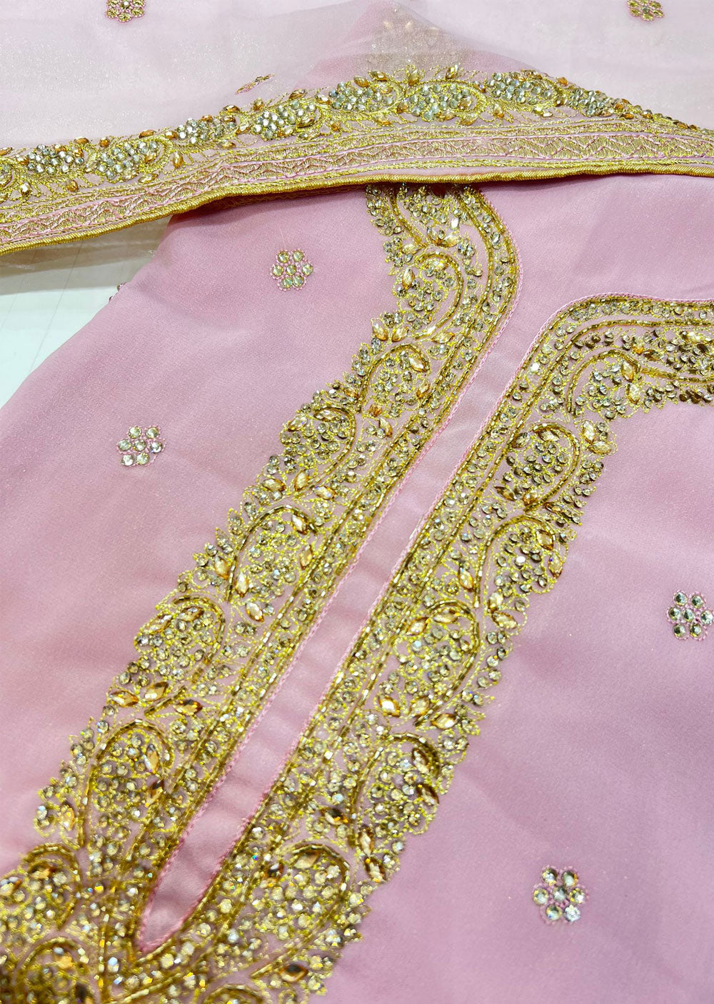 OP1746 Pink Unstitched Georgette Suit - Memsaab Online