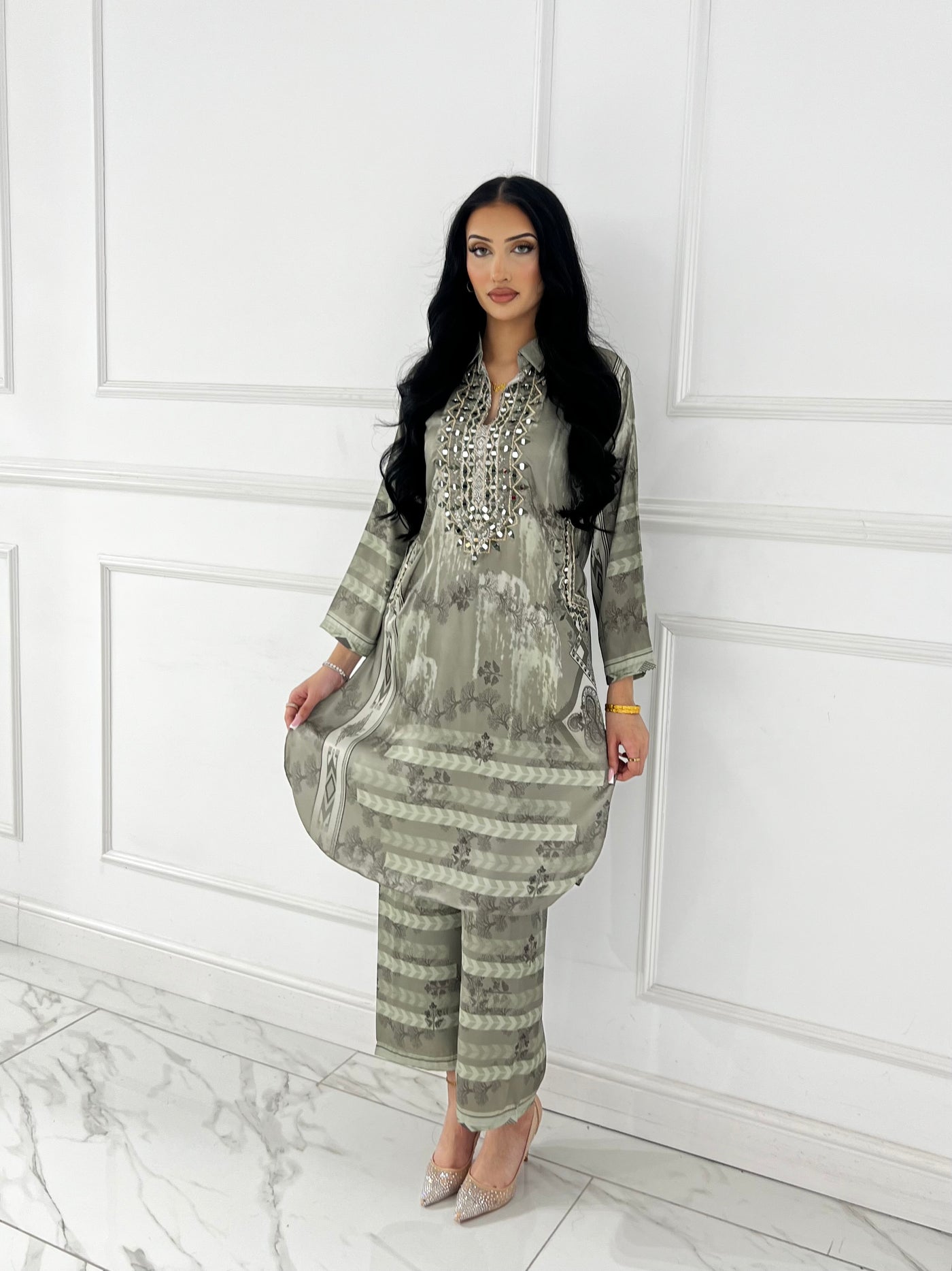SMR3104- Readymade Silk 2 Piece Suit - Memsaab Online