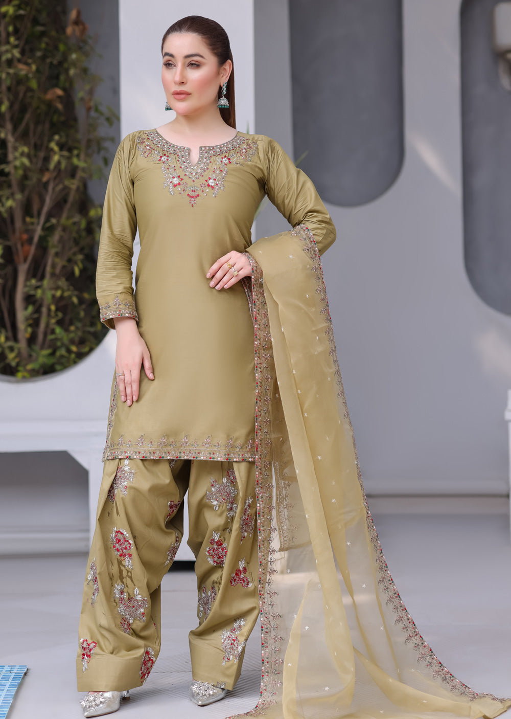 HK326 - Readymade Cotton Outfit 2025 - Memsaab Online