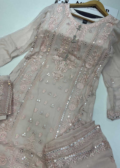 PS1768 Readymade Peach Chiffon Suit - Memsaab Online