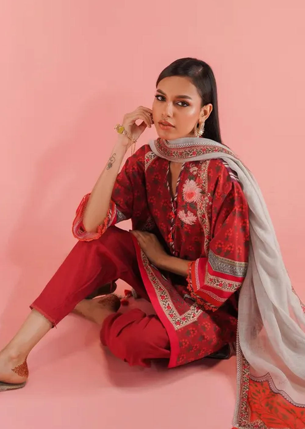 MZN-17-A - Unstitched - Mahay Summer Collection by Sana Safinaz 2023 - Memsaab Online