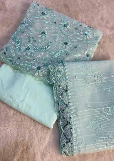 ASF8890 - Unstitched - Net Sequence Suit - Memsaab Online