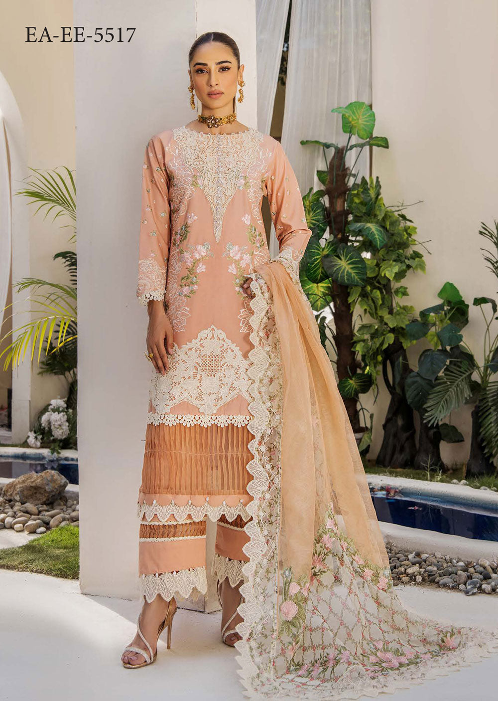 EA-EE-5517 - Unstitched - Eshaisha Eid Edit Lawn Collection 2024 - Memsaab Online